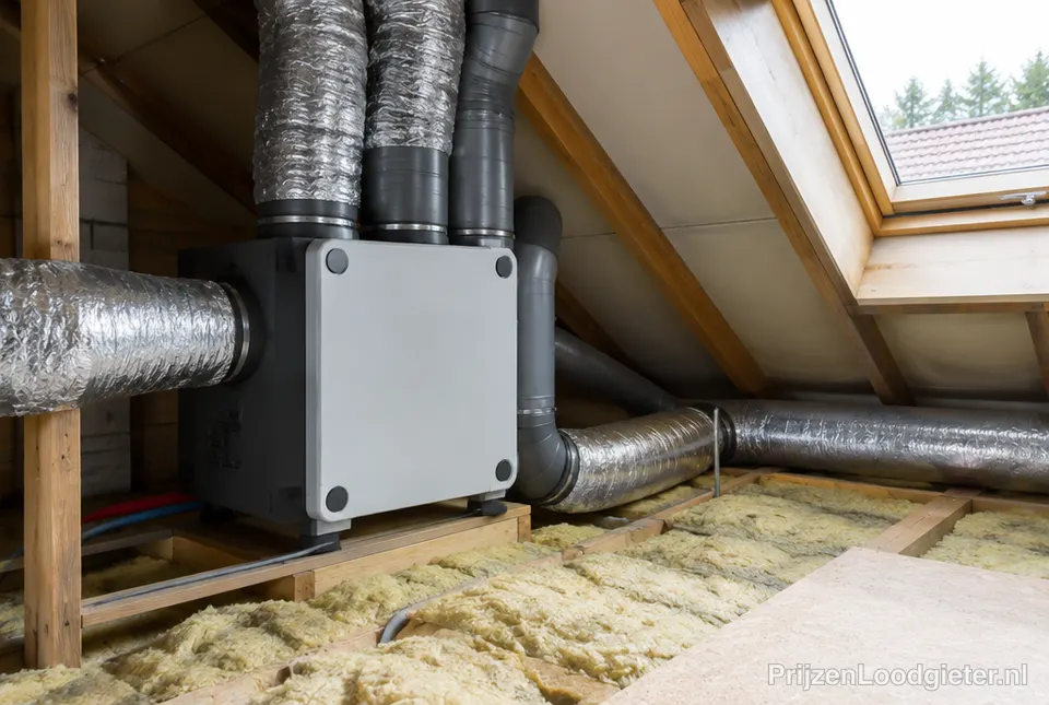 Mechanische ventilatie-unit op zolder